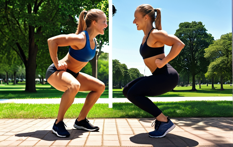 **

A dynamic split-screen image. On one side, a person powerfully doing squats with visible muscle definition, symbolizing anaerobic exercise. On the other side, a person joyfully jogging in a park under a sunny sky, representing aerobic exercise. Text overlay: "Anaerobic & Aerobic: The Ultimate Duo for Your Ideal Body!" Emphasize energy and motivation.

**
