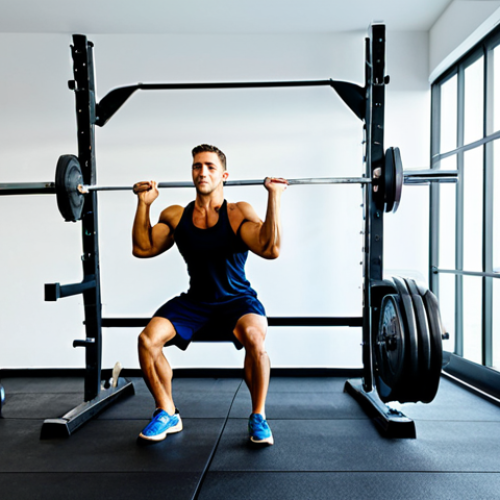 Home Gym Setup**

"A tidy and well-organized home gym featuring a barbell set. The barbell has weight plates on it and is resting on a squat rack.  Rubber flooring is visible.  The room is brightly lit with natural light.  Fully clothed individual exercising in a professional manner.  Proper form, perfect anatomy, safe for work, appropriate content, modest, family-friendly, professional gym environment."

**