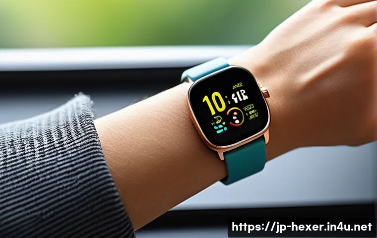 체지방 측정 스마트워치 TOP 5 - A sleek and modern smartwatch on a Japanese person's wrist, displaying body fat percentage and heart...